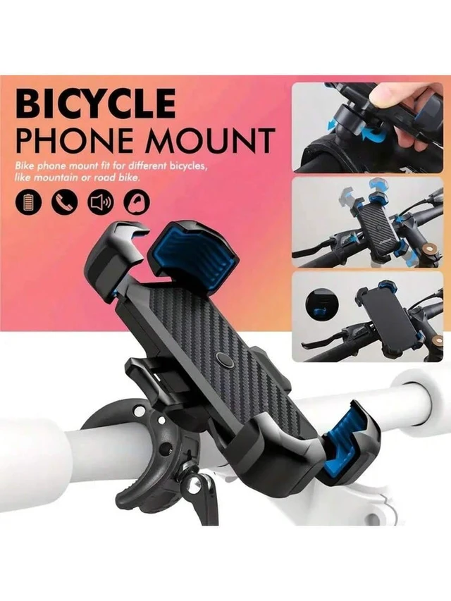 Alt view image 2 of 7 - Bks 360 Rotating Motorcycle Phone Mount, 1s Auto Lock 100mph Anti-Shake, Fits 4-7 Inch Phones, Shockproof GPS Holder for Outdoor Adventure