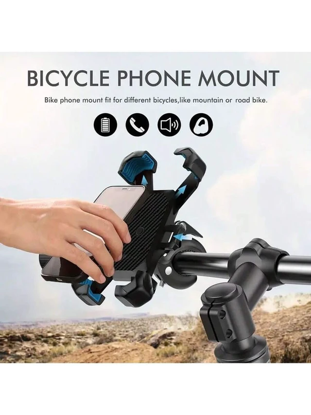 Alt view image 3 of 7 - Bks 360 Rotating Motorcycle Phone Mount, 1s Auto Lock 100mph Anti-Shake, Fits 4-7 Inch Phones, Shockproof GPS Holder for Outdoor Adventure