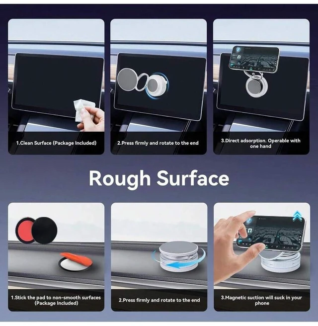 Alt view image 3 of 6 - Bks 360 Degree Nano Gel Magnetic Car Phone Holder Ultra Strong Suction Foldable Retractable Mount for iPhone 17 16 15 14 13 12 Pro Max
