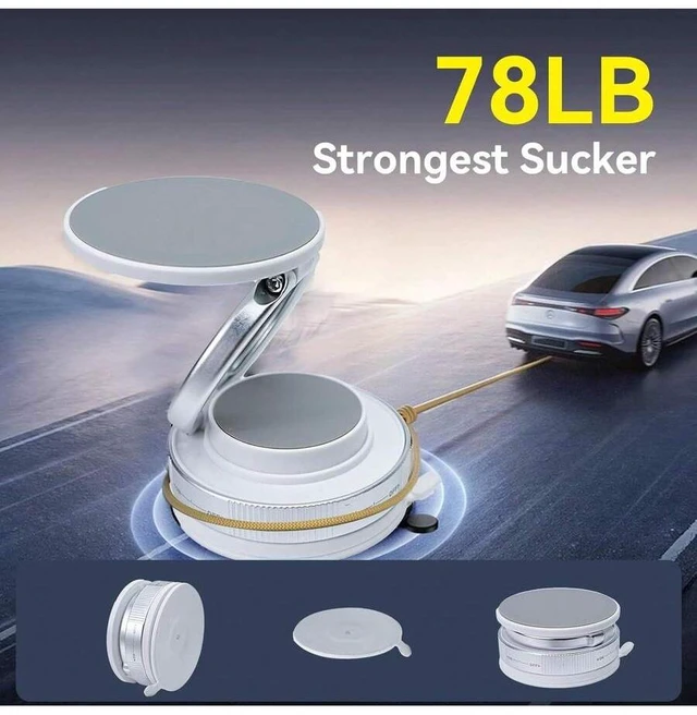 Alt view image 6 of 6 - Bks 360 Degree Nano Gel Magnetic Car Phone Holder Ultra Strong Suction Foldable Retractable Mount for iPhone 17 16 15 14 13 12 Pro Max