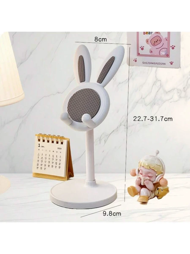 Alt view image 6 of 6 - Bks 2 Pack Cute Rabbit Phone Stand Adjustable Desktop Holder for iPhone Android Pink White