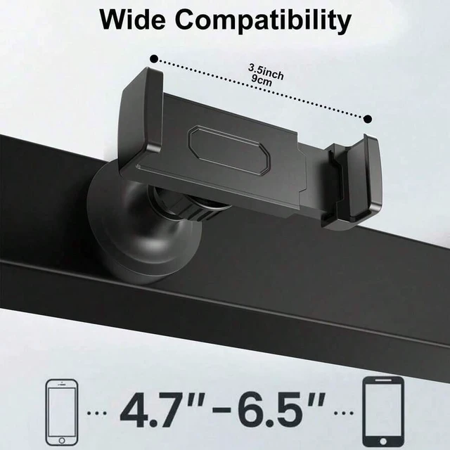 Alt view image 4 of 7 - Bks Black Rotatable Magnetic Phone Holder Stand 360 Degree Heavy Duty Base Compatible With 4.7 to 6.5 Inch Smartphones