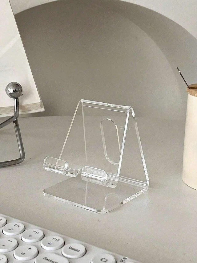 Alt view image 6 of 7 - Bks Desktop Phone Stand Clear PP Non-Slip Holder for iPhone Android Charging Station Strong Load Bearing Gift