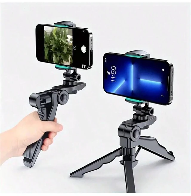 Main image of Bks Portable Folding Phone Stand Desktop Holder Adjustable Slouchy Bedside Multi-Functional Universal Tripod with 360 Degree Rotation
