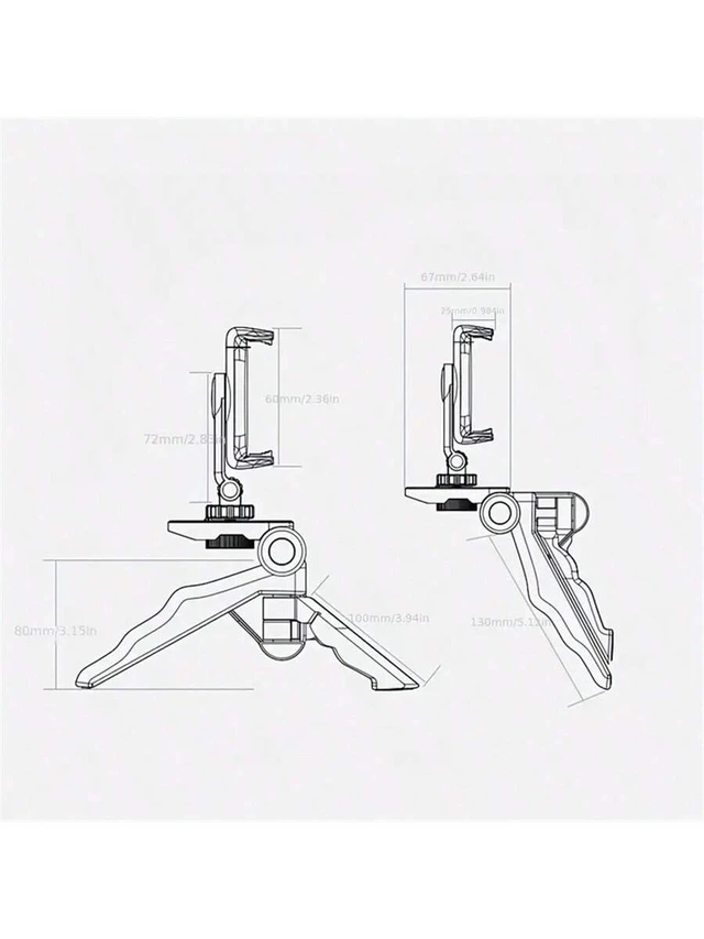 Alt view image 4 of 7 - Bks Portable Folding Phone Stand Desktop Holder Adjustable Slouchy Bedside Multi-Functional Universal Tripod with 360 Degree Rotation
