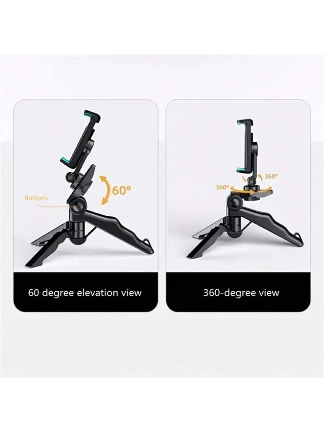 Alt view image 7 of 7 - Bks Portable Folding Phone Stand Desktop Holder Adjustable Slouchy Bedside Multi-Functional Universal Tripod with 360 Degree Rotation