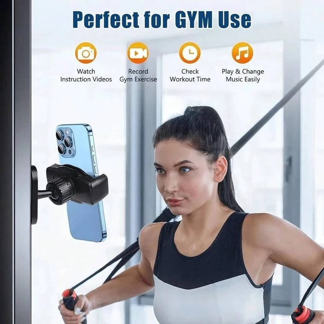 Alt view image 3 of 7 - Bks 360° Rotating Magnetic Phone Mount Gym Edition Portable Holder Strong Suction Metal Surface Compatible 4.7 to 7 Inch Smartphones