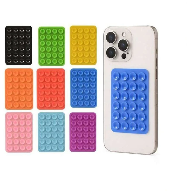 Main image of Bks 2pcs Silicone Suction Cup Phone Stand Anti-Slip Holder Square Minimalist Design for iPhone Android Desktop Bathroom