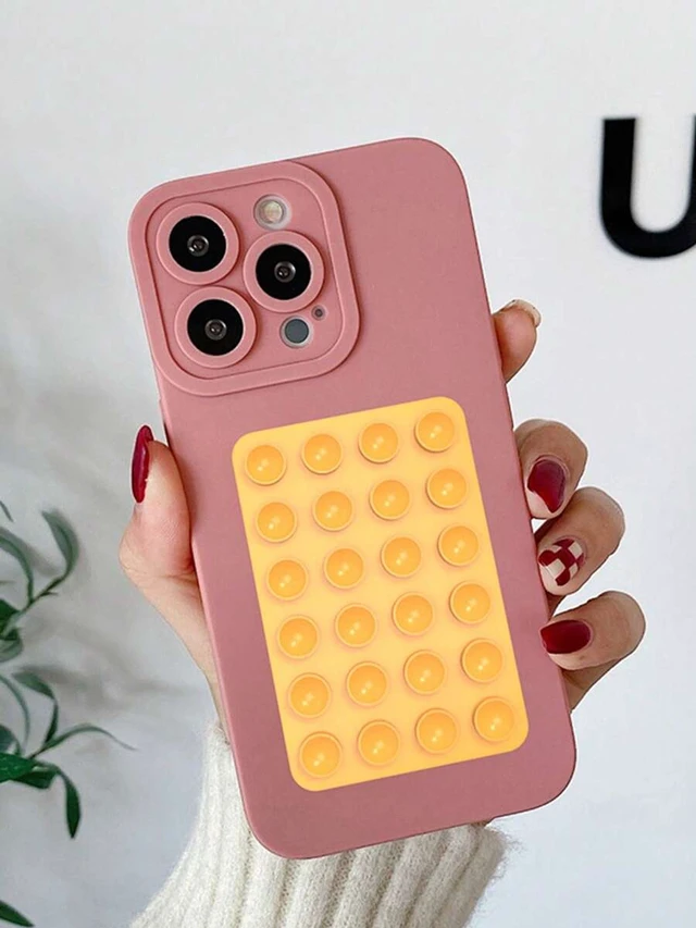 Alt view image 5 of 7 - Bks 2pcs Silicone Suction Cup Phone Stand Anti-Slip Holder Square Minimalist Design for iPhone Android Desktop Bathroom