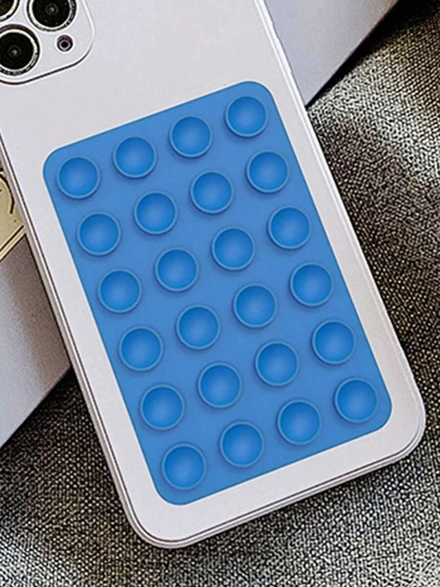 Alt view image 6 of 7 - Bks 2pcs Silicone Suction Cup Phone Stand Anti-Slip Holder Square Minimalist Design for iPhone Android Desktop Bathroom