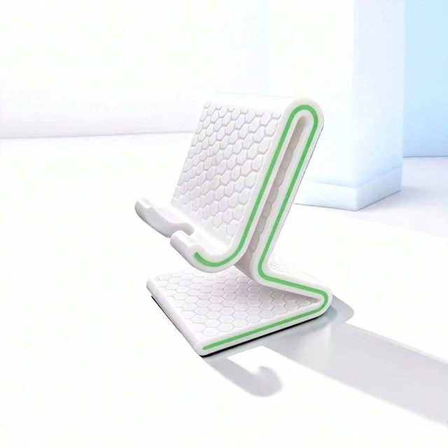 Main image of Bks Honeycomb Textured Phone Stand with Non-Slip Base and Open Charging Port for Smartphones Tablets Desktop Streaming Work Study