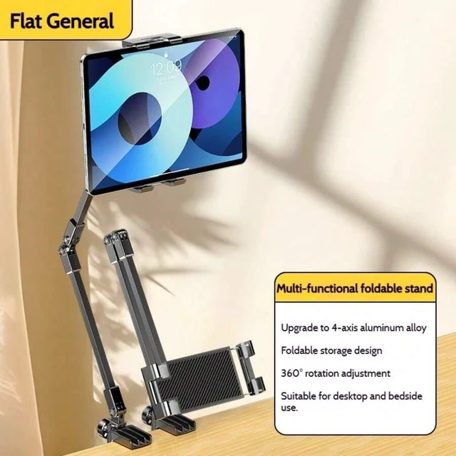 Alt view image 6 of 7 - Bks Adjustable Tablet Stand 360 Rotation Foldable Bedside Holder for 5-12 Inch Devices Compatible with iPad Pro Mini iPhone Android