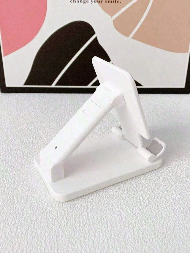 Alt view image 4 of 7 - Bks White Foldable Desktop Phone Holder Stand Compatible With Android iPhone Birthday Gift