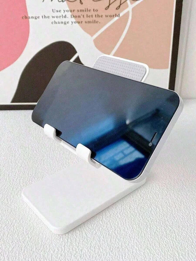 Alt view image 5 of 7 - Bks White Foldable Desktop Phone Holder Stand Compatible With Android iPhone Birthday Gift