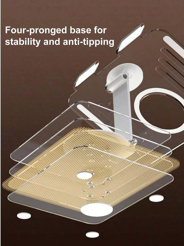 Alt view image 6 of 7 - Bks Dual Folding Device Stand Fully Adjustable Foldable Desktop Holder Cradle Dock | Versatile Tablet & Phone Stand With Thick, Stable Base | Foldable Design For Home & Office Use | Compatible With