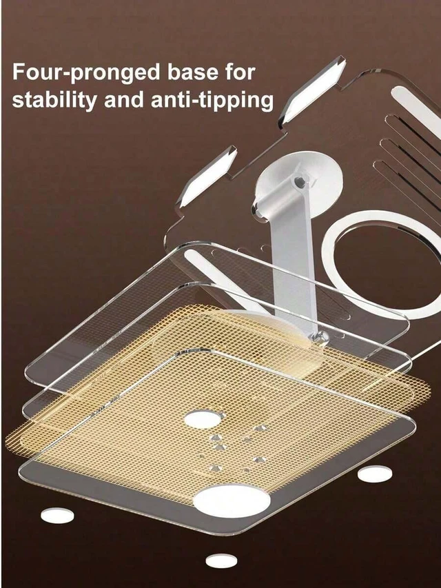 Alt view image 6 of 7 - Bks Adjustable Rotatable Stand 360° Dual Folding Desktop Holder Cradle Dock for Tablets Phones Switch Thick Stable Base Home Office