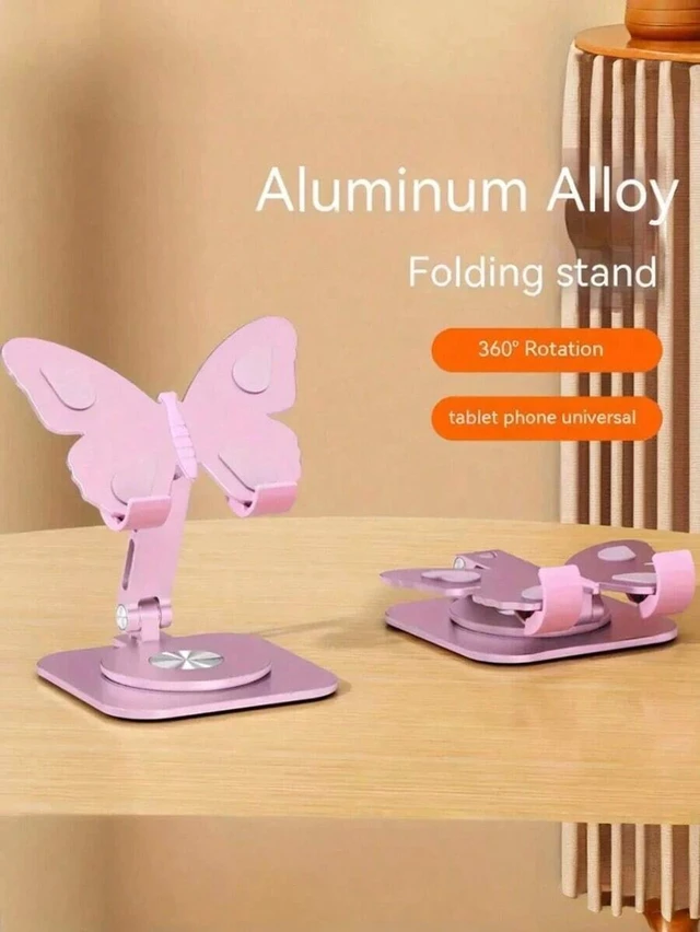 Alt view image 4 of 7 - Bks Mini Desktop Phone Holder Stand, 360 Degree Rotatable Aluminum Alloy Bracket, Compact Stable Portable Desk Accessory for Home Office Use