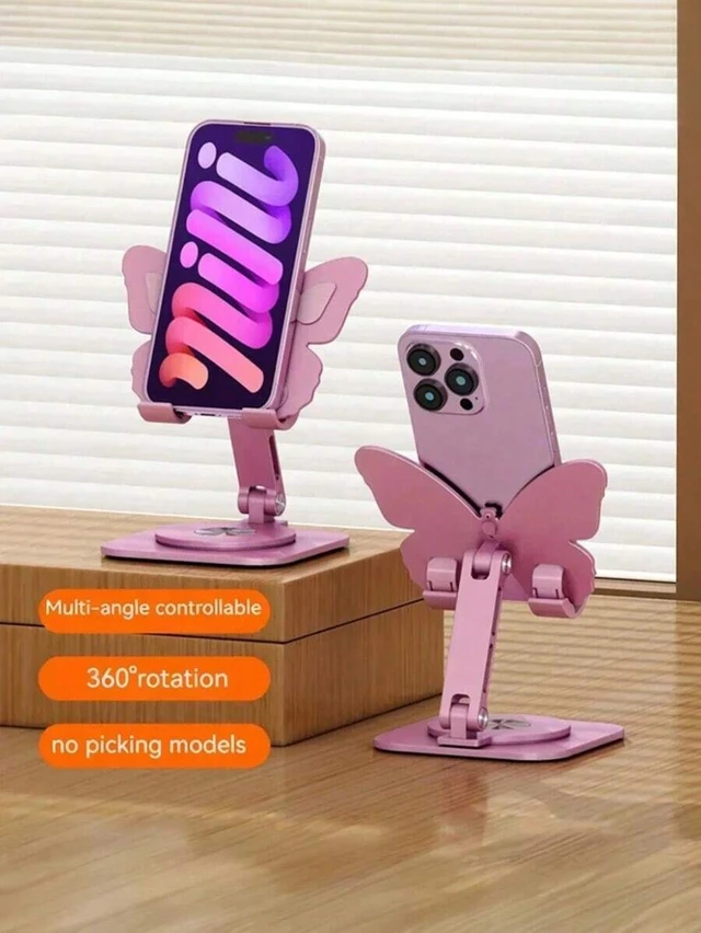 Alt view image 3 of 7 - Bks Mini Desktop Phone Holder Stand, 360 Degree Rotatable Aluminum Alloy Bracket, Compact Stable Portable Desk Accessory for Home Office Use