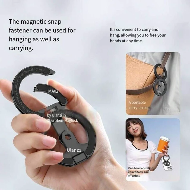 Alt view image 4 of 7 - Bks Portable Magnetic Phone Stand With Double-Sided Ring Base For Smartphones Tablets E-Readers Hands-Free Video Calls Gaming Reading