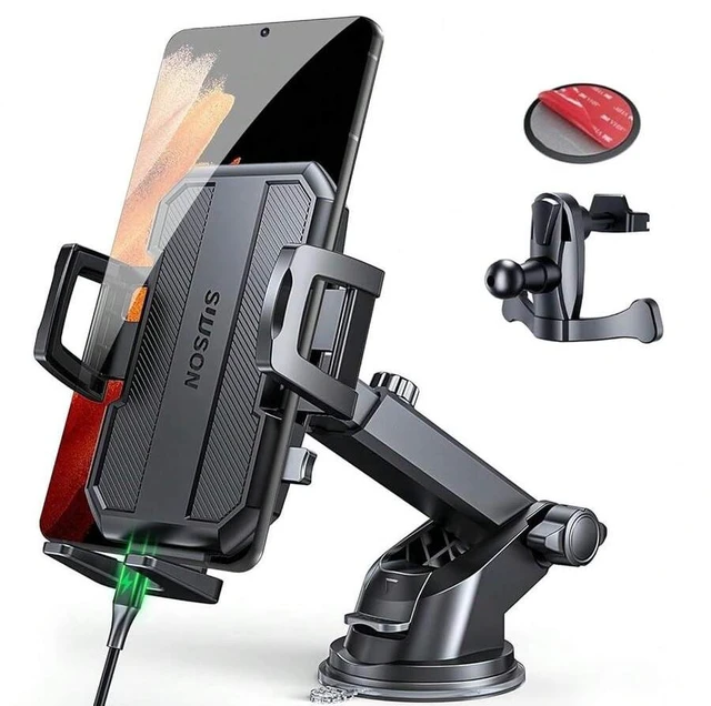 Main image of Bks 3 in 1 Car Phone Holder Mount Strong Suction 360 Adjustable Cell Phone Stand for iPhone and More Smartphones