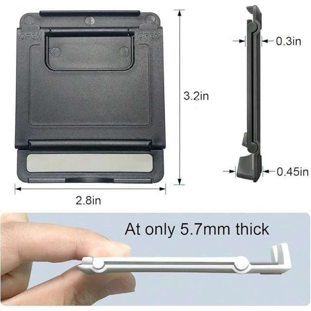 Alt view image 3 of 7 - Bks 2 Pack Foldable Phone Stand Holder Desktop Adjustable Viewing Angle ABS Material Compatible iPhone Android Tablet