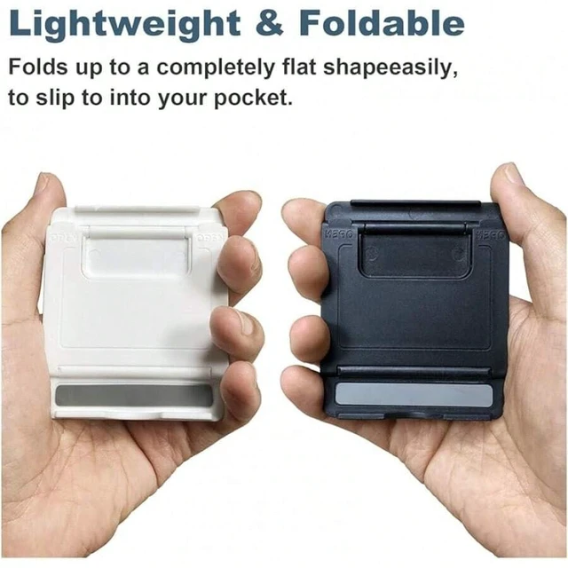 Alt view image 7 of 7 - Bks 2 Pack Foldable Phone Stand Holder Desktop Adjustable Viewing Angle ABS Material Compatible iPhone Android Tablet