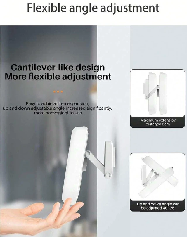Alt view image 5 of 7 - Bks 360° Rotating Waterproof Shower Phone Holder Retractable Anti-Fog Touch-Screen Cover No-Drill Wall Mount For Bathroom Kitchen Fits 4-7 Inch Smartphones
