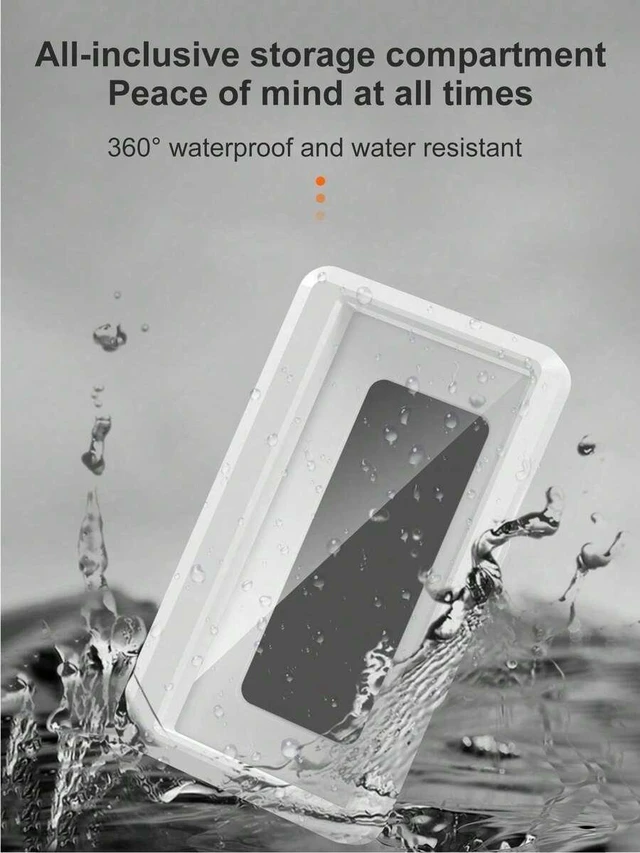 Alt view image 6 of 7 - Bks 360° Rotation Waterproof Shower Phone Holder Anti-Fog Touch Screen Wall Mount Box For Bathroom Kitchen Compatible With iPhone Android