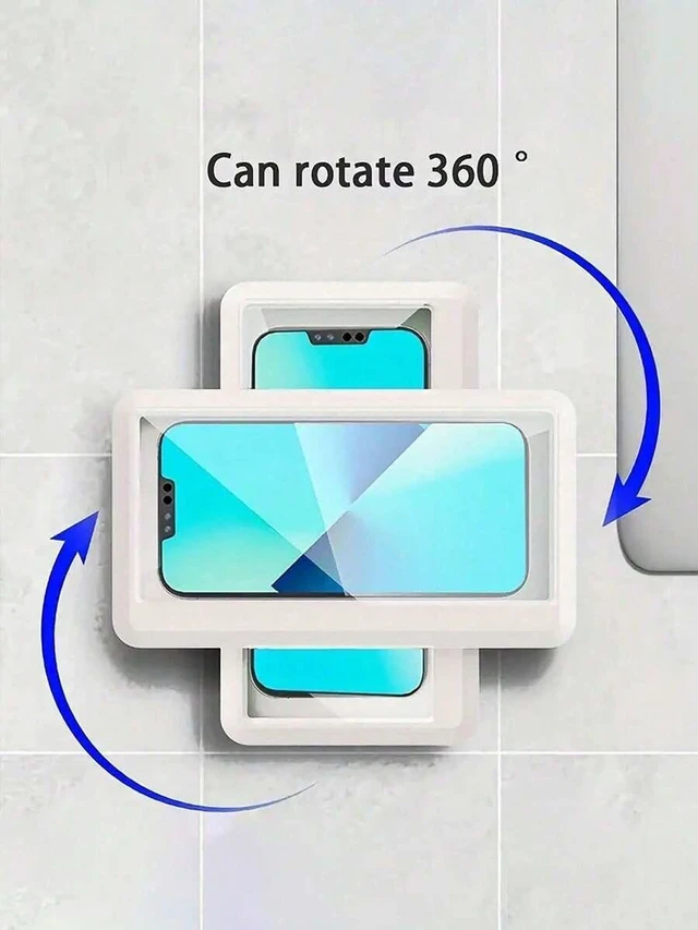 Alt view image 4 of 7 - Bks 360° Rotation Waterproof Shower Phone Holder Anti-Fog Touch Screen Wall Mount Box For Bathroom Kitchen Compatible With iPhone Android