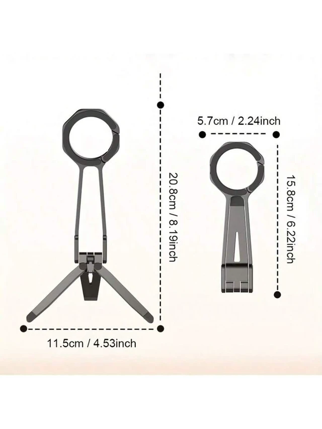 Alt view image 5 of 7 - Bks Magnetic Phone Stand Tripod Folding Aluminum Alloy Double Sided Quick Install Compatible With iPhone 16 15 14 12 Pro Max And Other Smartphones Home Outdoor Travel Fitness Portable