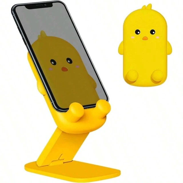 Alt view image 2 of 7 - Bks Foldable Adjustable Silicone Phone Stand Desk Holder Anti-Slip Compatible With iPhone Android Tablet