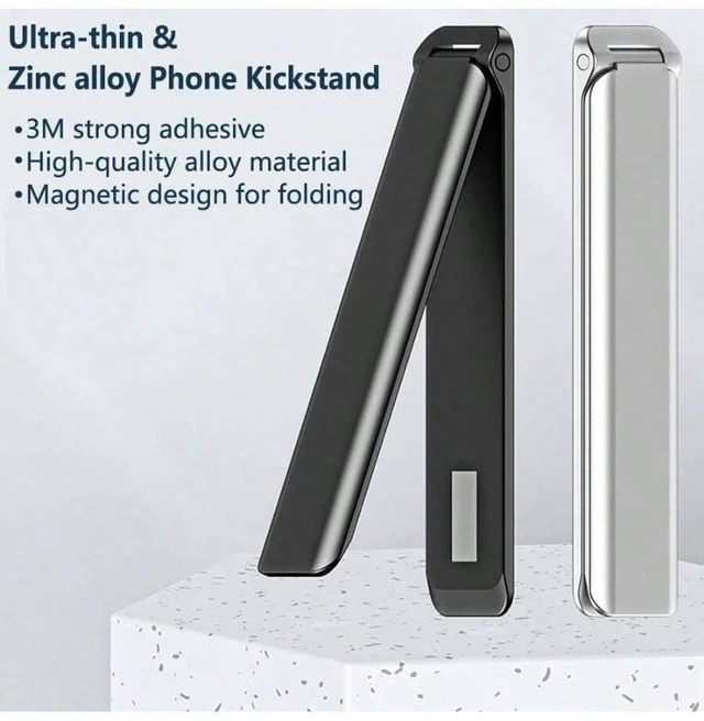 Alt view image 3 of 7 - Bks Cell Phone Kickstand Aluminum Adjustable Desktop Holder Vertical Horizontal Stand Compatible iPhone Samsung All Smartphones Black