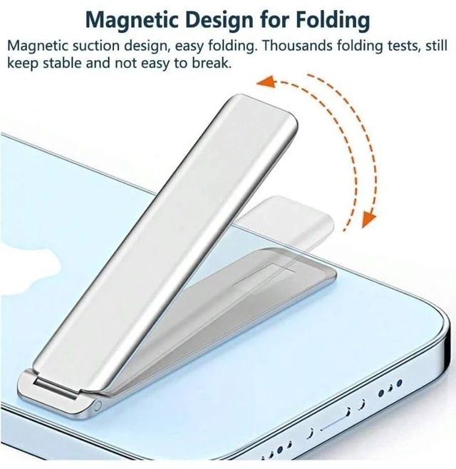Alt view image 5 of 7 - Bks Cell Phone Kickstand Aluminum Adjustable Desktop Holder Vertical Horizontal Stand Compatible iPhone Samsung All Smartphones Black