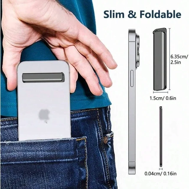 Alt view image 7 of 7 - Bks Cell Phone Kickstand Aluminum Adjustable Desktop Holder Vertical Horizontal Stand Compatible iPhone Samsung All Smartphones Black
