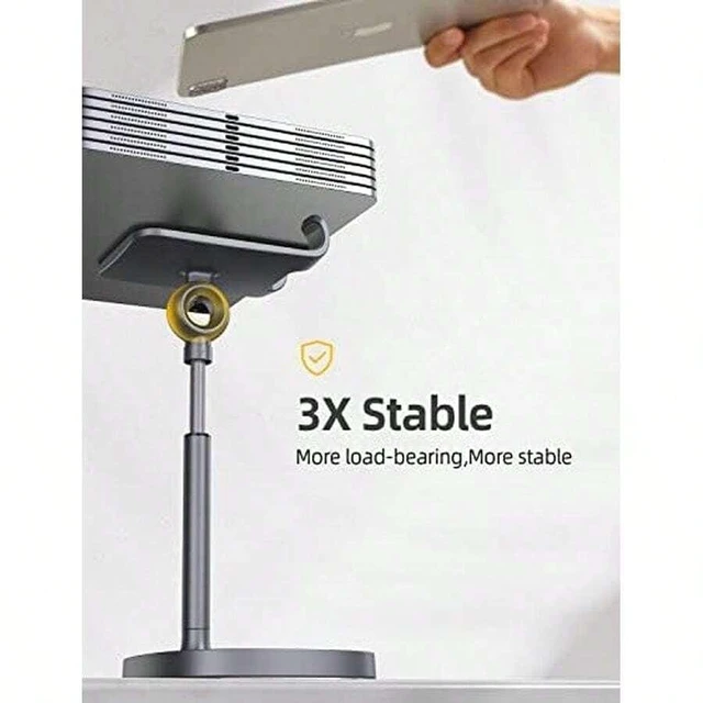 Alt view image 5 of 6 - Bks Adjustable Phone Stand Holder for Desk Video Recording Ergonomic Angle Support Fits iPhone iPad Tablet Case 4 to 10 Inch