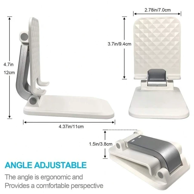 Alt view image 4 of 7 - Bks Foldable Desktop Phone Stand Fully Adjustable Portable Desk Accessory Compatible With All Smartphones