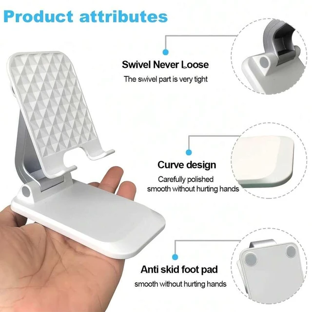 Alt view image 7 of 7 - Bks Foldable Desktop Phone Stand Fully Adjustable Portable Desk Accessory Compatible With All Smartphones