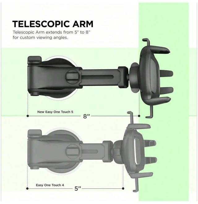 Alt view image 6 of 7 - Bks Universal Car Phone Mount Dashboard Windshield Holder One Touch Lock Compatible iPhone Android Smartphone