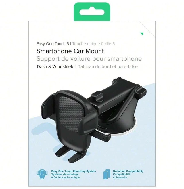 Alt view image 7 of 7 - Bks Universal Car Phone Mount Dashboard Windshield Holder One Touch Lock Compatible iPhone Android Smartphone