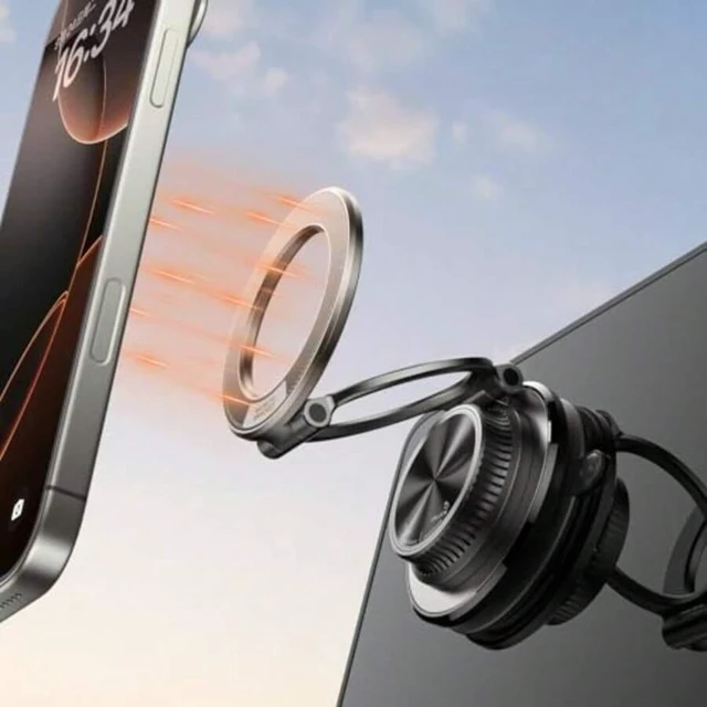 Alt view image 3 of 7 - Bks 360° Suction Cup Phone Mount Zinc Alloy 109LBS Strong Vacuum Magnetic Car Holder for MagSafe iPhone Android