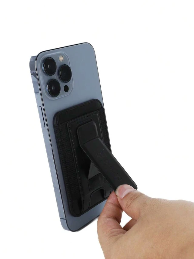 Alt view image 7 of 7 - Bks Multi-Functional Phone Wallet Stand with Card Holder, Slim Foldable Kickstand for All Smartphones, Hands-Free Desk Holder for Work and Travel