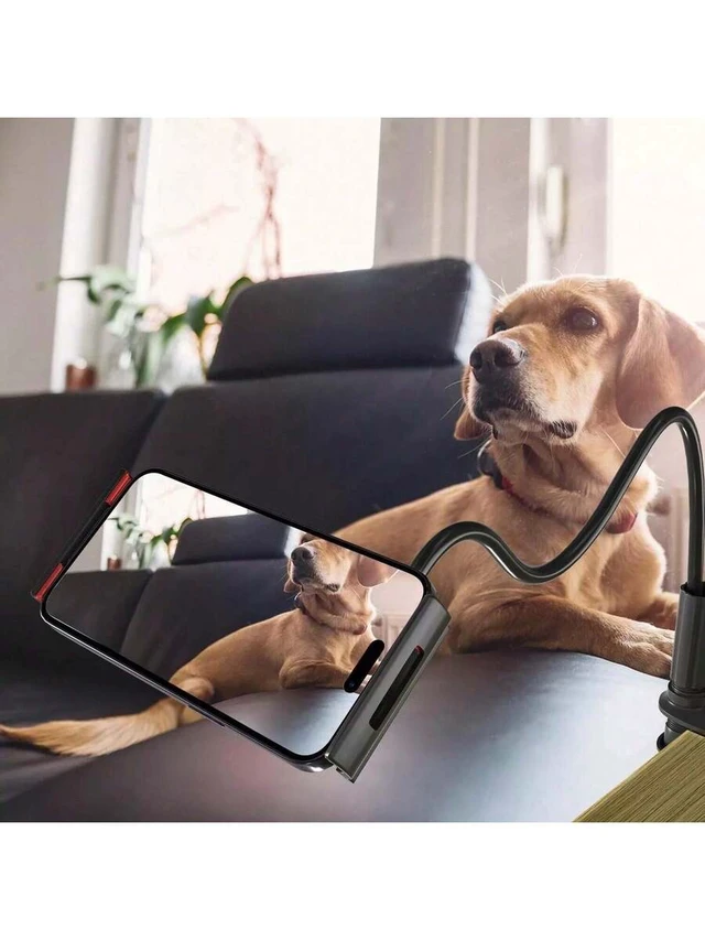 Alt view image 3 of 3 - Bks Universal Desktop Tablet Holder Phone Stand 360 Rotation Swivel Arm Bedside Lazy Shelf Compatible with iPhone Android Mobile Phones