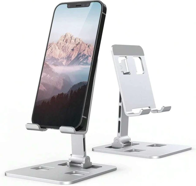 Main image of Bks Cell Phone Stand For Desk - 360 Rotation Sturdy Adjustable Desktop Holder Foldable Mobile Stand Office Accessories for iPhone Galaxy