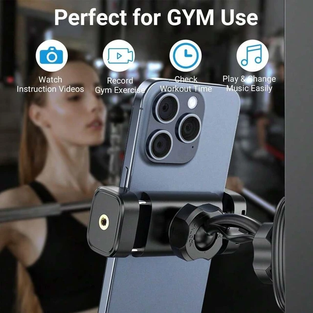 Alt view image 3 of 7 - Bks Magnetic Phone Holder For Gym - 360 Adjustable Strong Portable Magnet Mount Workout Recording Fitness Accessories Compatible With Android iPhone
