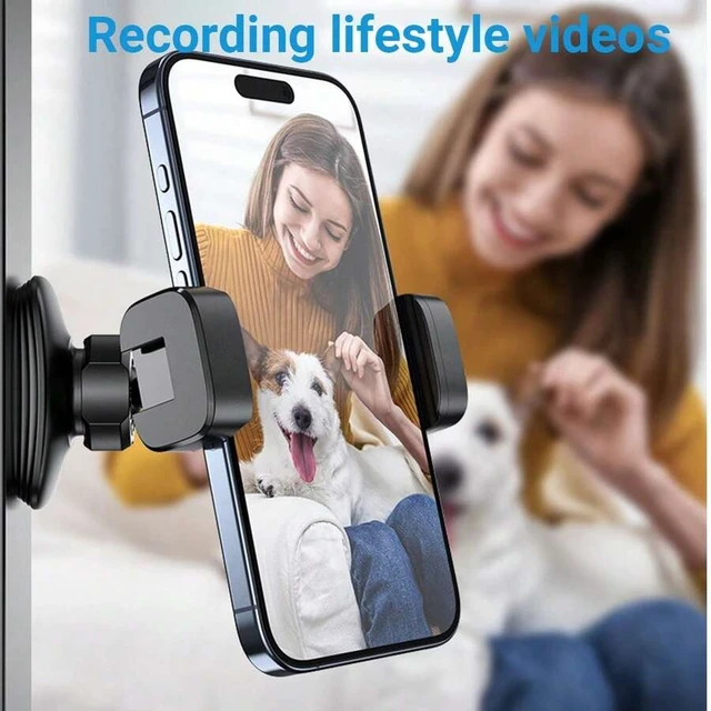 Alt view image 4 of 7 - Bks Magnetic Phone Holder For Gym - 360 Adjustable Strong Portable Magnet Mount Workout Recording Fitness Accessories Compatible With Android iPhone