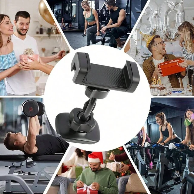 Alt view image 5 of 7 - Bks Magnetic Phone Holder For Gym - 360 Adjustable Strong Portable Magnet Mount Workout Recording Fitness Accessories Compatible With Android iPhone