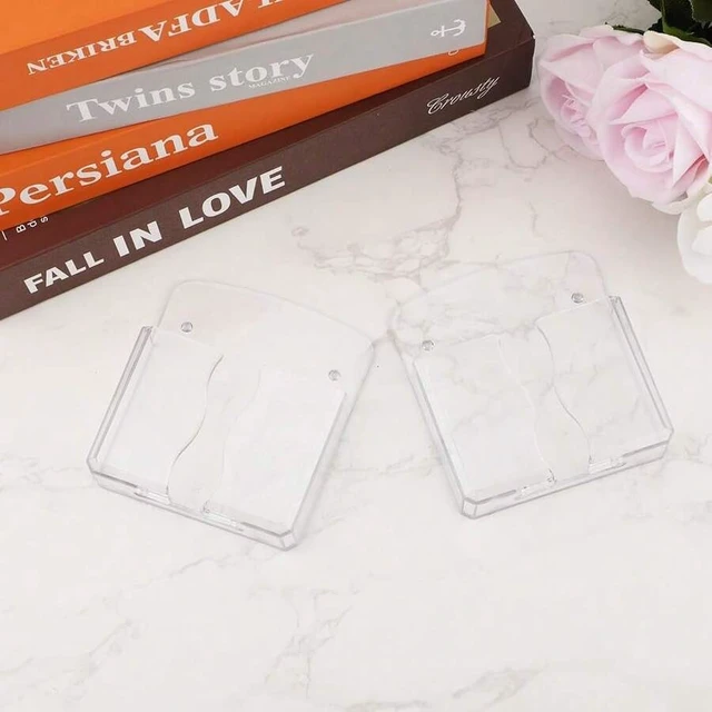 Alt view image 7 of 7 - Bks 2pcs Wall Mount Phone Holders Clear Plastic Stand With Charging Hole For Bathroom Shower