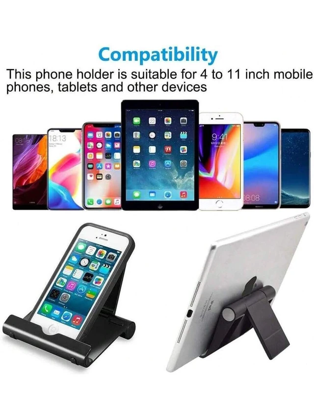 Alt view image 3 of 7 - Bks Foldable Cell Phone Stand Desk Adjustable Mobile Holder Desktop Dock Compatible With iPhone Android Strong Load Bearing