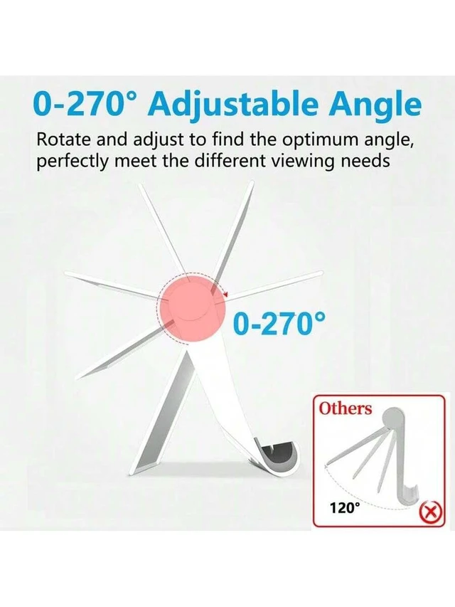 Alt view image 5 of 7 - Bks Foldable Cell Phone Stand Desk Adjustable Mobile Holder Desktop Dock Compatible With iPhone Android Strong Load Bearing