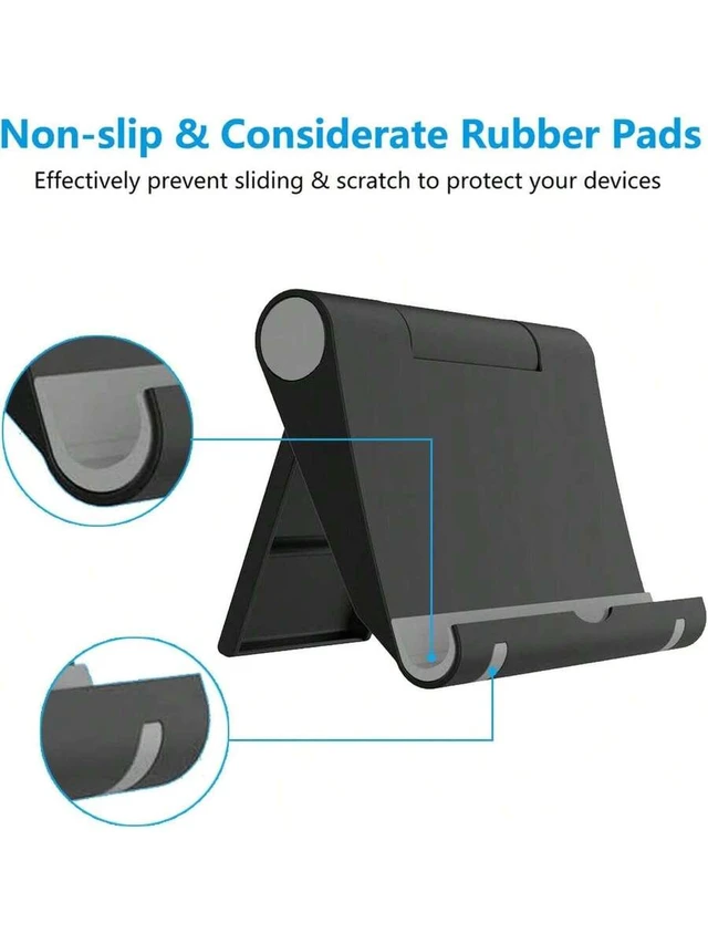 Alt view image 6 of 7 - Bks Foldable Cell Phone Stand Desk Adjustable Mobile Holder Desktop Dock Compatible With iPhone Android Strong Load Bearing